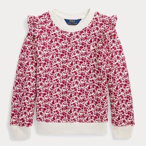 Ralph Lauren Floral Ruffled Fleece Sweatshirt